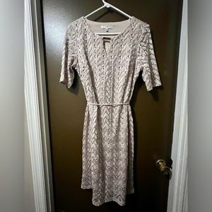 Beautifully Detailed Champagne Cocktail Dress